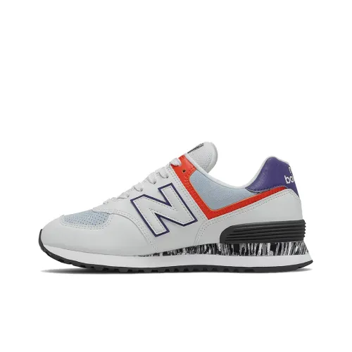 New Balance NB 574 Low Топ Марафон Беговые кроссовки Женские Белые Апельсиновые