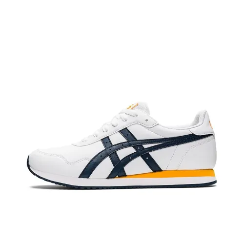 Asics Tiger Runner Low Топ Беговые кроссовки Мужские Белые Синие