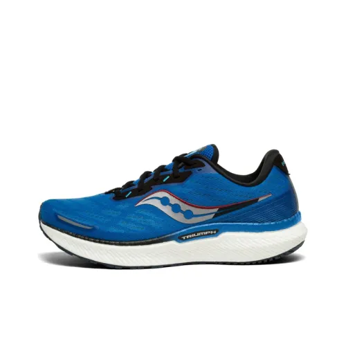 Saucony Triumph Victory 19 Амортизация Устойчивый к истиранию Дышащая Поддержка Низкий Верх Беговые кроссовки Мужские Синий Черный
