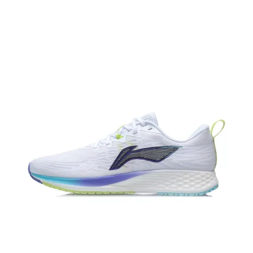 LINING Red Hare 4 Амортизаторы Shock Absorbers Oтскок Низкий Топ Светлая Пена Беговые кроссовки Мужские Синий Белый Желтый