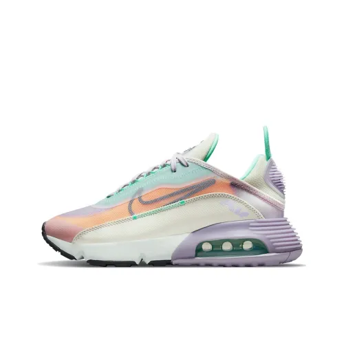 Nike Air Max 2090 Low Топ Повседневные Беговые Кроссовки Женские Оранжевый Фиолетовый Зеленый