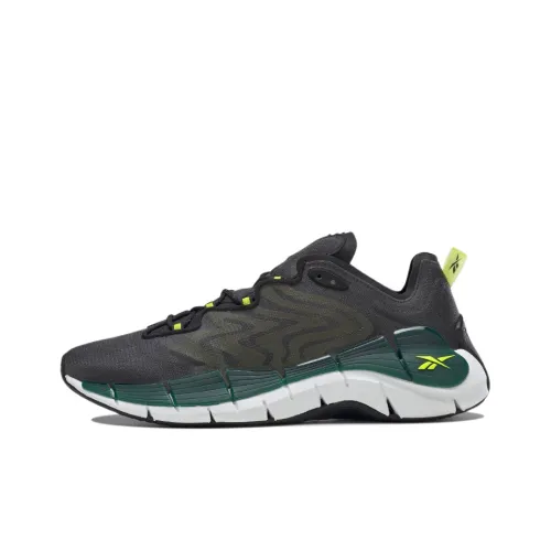 Reebok Zig Kinetica 2 Low Топ Беговые кроссовки Унисекс Графитовый серый Зеленый