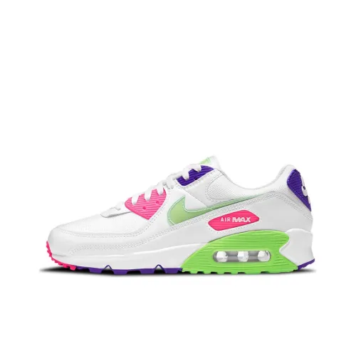 Nike Air Max 90 Low Топ Беговые кроссовки Мужской Розовый Зеленый Синий