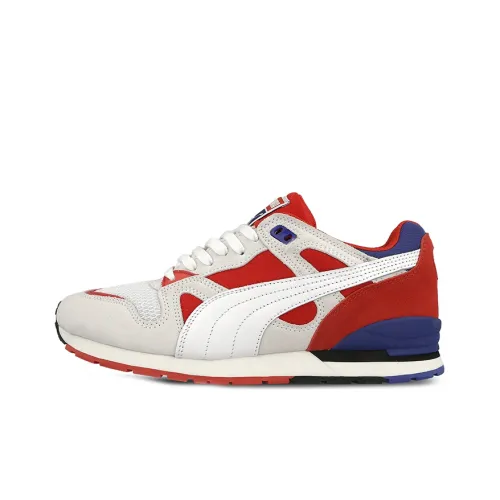 PUMA Duple Shock Absorbers Slip-Resistant Abrasion-Resistant Low Top Marathon Running Shoes Unisex Red White Blue PUMA Duple Shock Absorbers Противоскользящие устойчивые к истиранию низкий топ кроссовки для бега Marathon унисекс красный белый синий