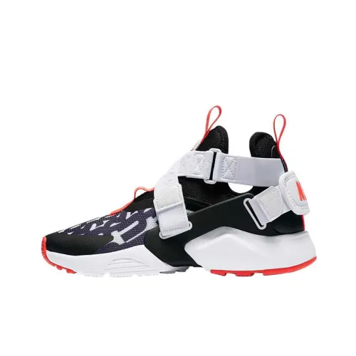 Nike Huarache City Shock Absorbers Slip-Resistant Abrasion-Resistant Low Top Беговые кроссовки Женские Черный Белый