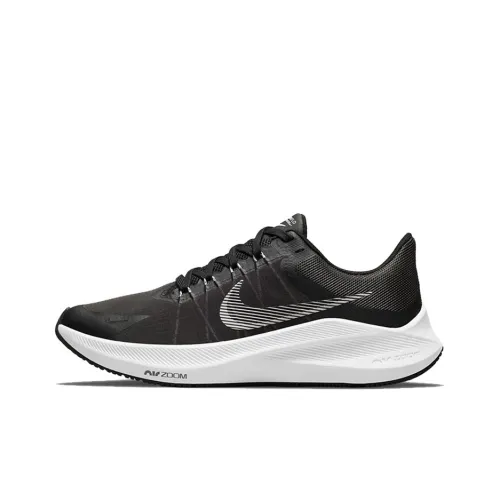 Nike Zoom Winflo 8 Устойчивый к истиранию Дышащий Низкий Топ Повседневные Тренировочные Беговые кроссовки Женские Черные