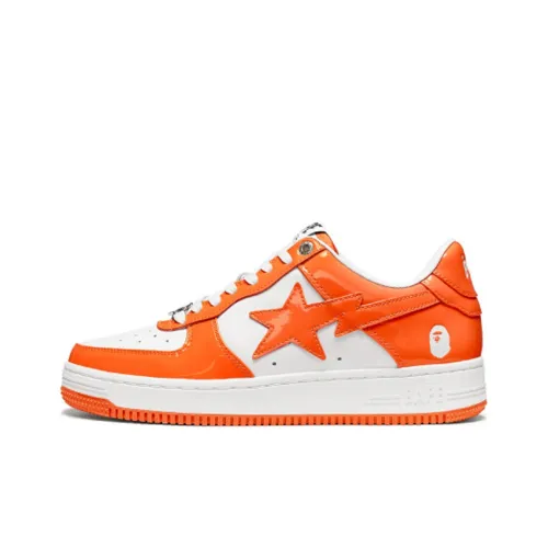 A BATHING APE STA Low Стильные Скейтбординги Мужской Белый Оранжевый