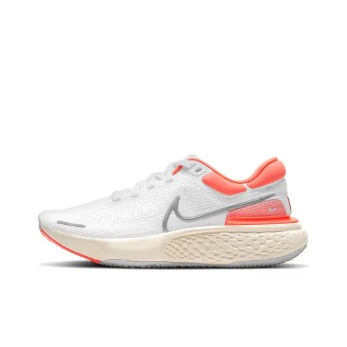 Nike Invincible Run 1 Противоскользящие Устойчивые к истиранию Амортизаторы Низкий Топ Беговые кроссовки Женские Белый Апельсин