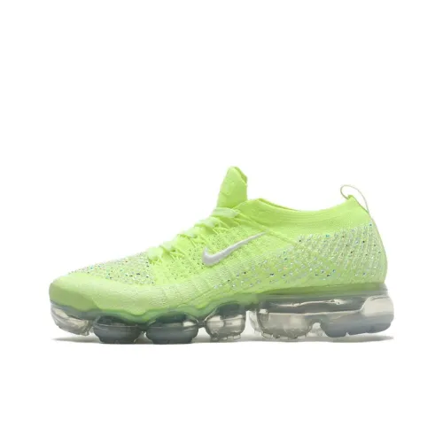 Nike VaporMax Flyknit 2 Low Топ Беговые кроссовки Женские Неоново-желтый