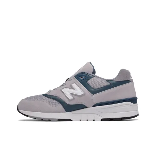 New Balance NB 597 Устойчивый к истиранию противоскользящий низкий топ беговые кроссовки мужской синий серый