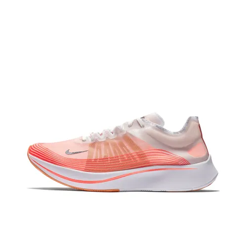 Nike Zoom Fly SP Амортизация Противоскользящее покрытие Устойчивость к истиранию Низкий топ Беговые кроссовки Мужские Белый Оранжевый