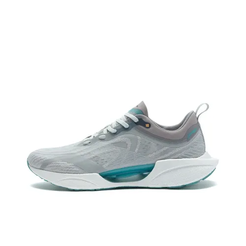 LINING Super Light 18 䨻 Устойчивый к истиранию Дышащий Низкий Топ Беговые кроссовки Мужские Серый Синий