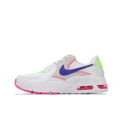 Nike Air Max Excee Low Топ Air Cushion Повседневные Беговые Кроссовки Женские Белые Розовые Синие Зеленые