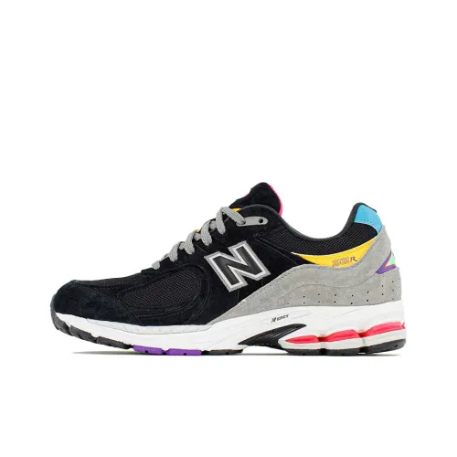 DTLR x New Balance NB 2002R Износостойкий и Легкий Низкий Топ Беговые Кроссовки Мужские Черный Серый Фиолетовый