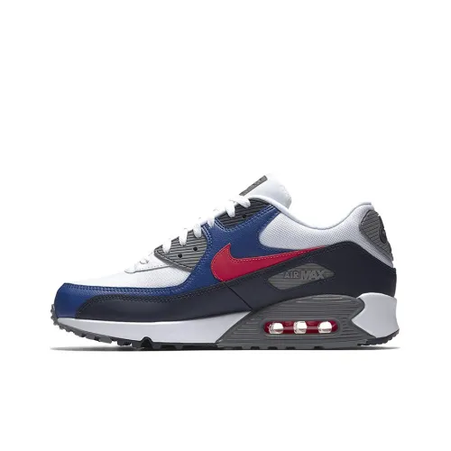 Nike Air Max 90 Low Топ Повседневные Беговые Кроссовки Мужские Белые Черные Синие