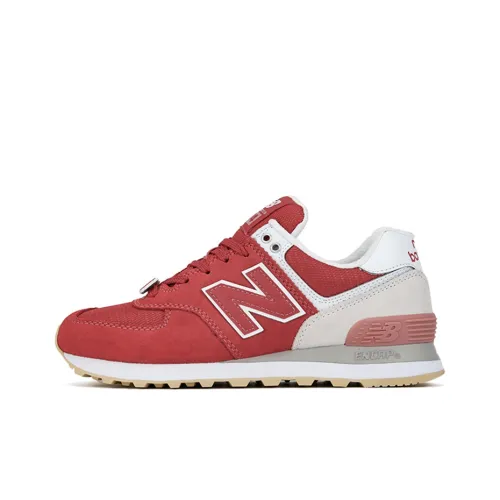 New Balance NB 574 Low Топ Тренировочные Беговые Кроссовки Женские Красный Белый