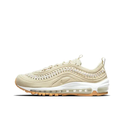 Nike Air Max 97 Амортизация Устойчивость к истиранию Дышащий Низкий Топ Повседневный Спринт Беговые кроссовки Женские Бежевый