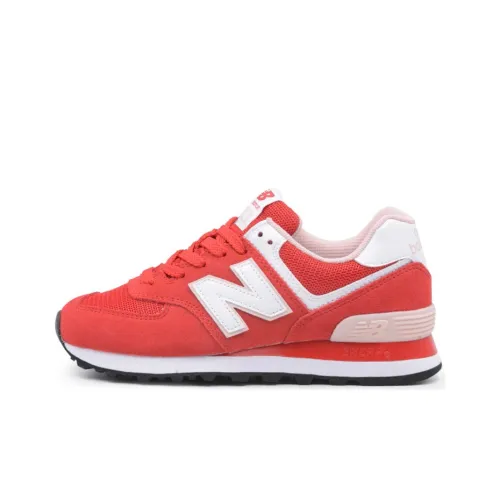 New Balance NB 574 Low Топ Повседневные Беговые Кроссовки Женские Кораллово-Красные