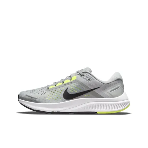 Nike Zoom Structure 23 Амортизаторы Противоскользящие Устойчивые к истиранию Низкий Топ Повседневные Беговые кроссовки Мужские Серый Черный