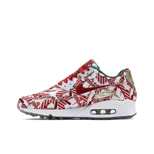 Nike Air Max 90 Low Топ Беговые кроссовки Женские Красный Белый Зеленый