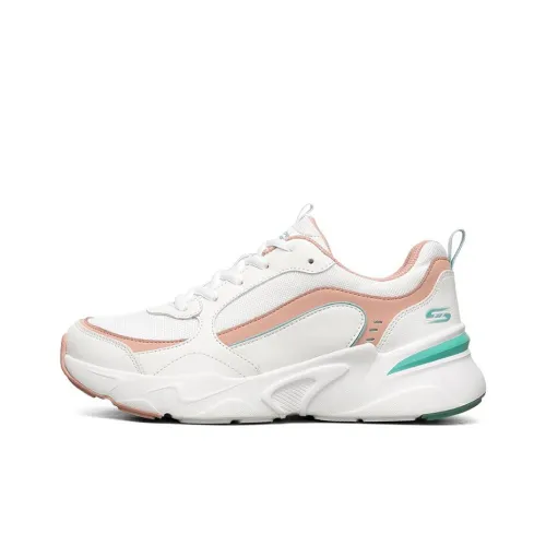 Skechers BOBS BAMINA Низкие Беговые Кроссовки Женские Белые Розовые