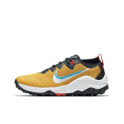 Nike Wildhorse 7 Амортизирующие подошва Устойчивый к истиранию Низкий верх Кроссовки для бега по пересеченной местности Мужские Желтый Черный Синий