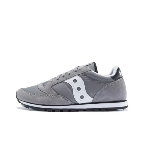 Saucony Jazz Series Амортизация Устойчивый к истиранию Дышащая Поддержка Низкий Верх Беговые кроссовки Женские Серый Белый