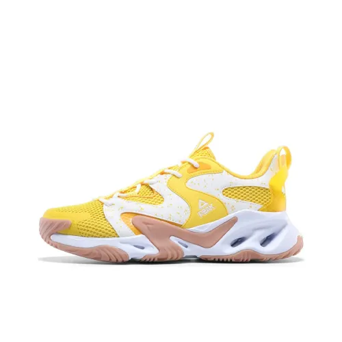 PEAK Износостойкий Нескользящий и Дышащий Низкий Топ Беговые кроссовки Мужские Желто-белые