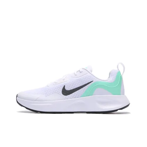 nike Wearallday Shock Absorbers Slip-resistant Low Top Marathon Беговые кроссовки Women's White Cyan