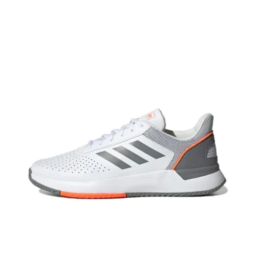Adidas Courtsmash Легкий и Износостойкий Низкий Топ Беговые Кроссовки Мужские Белый Серый Оранжевый