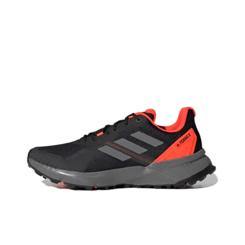 adidas Terrex Soulstride Flow Slip-resistant Low Top Hiking Shoes Men's Black Orange adidas Terrex Soulstride Flow Slip-resistant Низкий Топ Походная обувь Мужская Черный Оранжевый