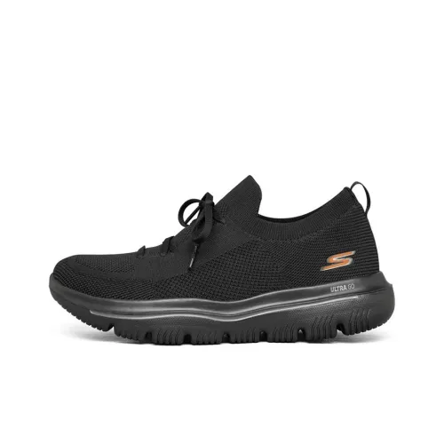 Skechers Go Walk Evolution Ultra Low Топ Повседневные Спортивные Кроссовки Мужские Черные Оранжевые