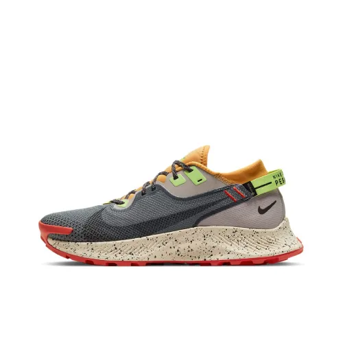 Nike Pegasus Trail 2 Gore TEX Низкий Топ Беговые кроссовки Мужской Серый Желтый Красный