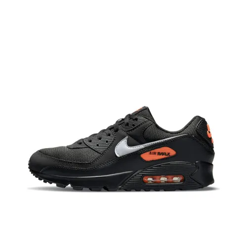 Nike Air Max 90 Low Топ Марафон Беговые кроссовки Мужской Черный Оранжевый Белый