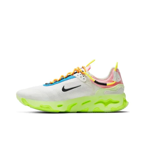 Nike React Live Shock Absorbers Slip-Resistant Abrasion-Resistant Low Top Casual Running Shoes Men's White Green Найк React Live Shock Absorbers Противоскользящие Устойчивые к истиранию Низкий Топ Повседневные Беговые Кроссовки Мужские Белый Зеленый
