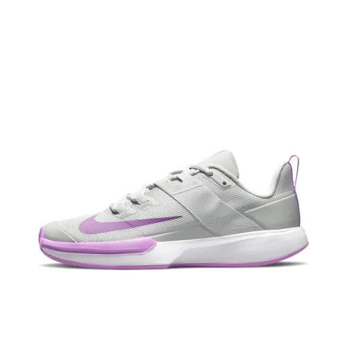 nike Court Vapor Lite Shock Absorbers Противоскользящие Устойчивые к истиранию Низкий Топ Кроссовки для тенниса Женские Серый Фиолетовый