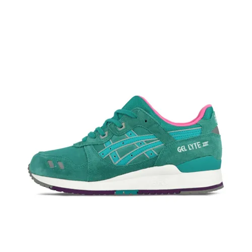 Asics Gel Lyte 3 Low Топ Беговые кроссовки Унисекс Зеленый розовый
