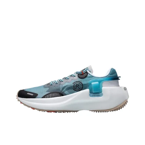 LiNing Ranger Slip-resistant Abrasion-resistant Low-top Беговые кроссовки Мужские Синий Серый Белый