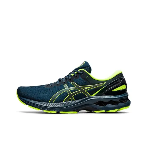 Asics Gel Kayano 27 Low Топ Беговые кроссовки Мужские Синий Желтый