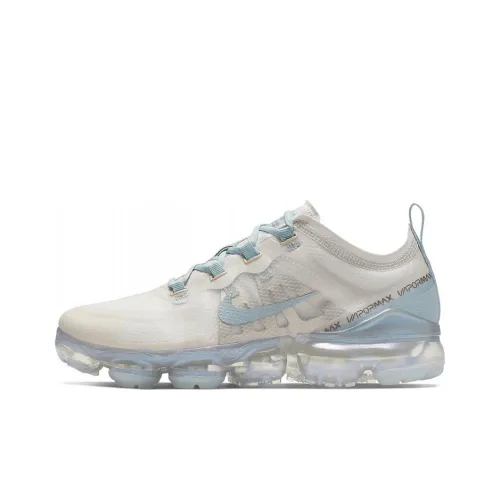 Nike VaporMax 2019 Low Топ Air Cushion Повседневные Беговые Кроссовки Женские Бежевый Белый Синий