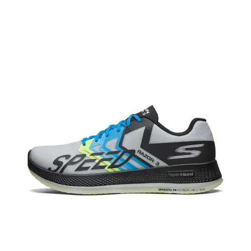 Skechers Go Run Razor 3 Low Топ Повседневные Беговые Кроссовки Мужские Черные Зеленые