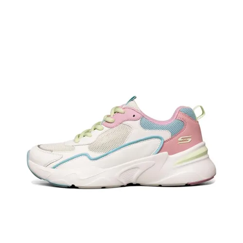 Skechers BOBS BAMINA Низкий Топ Тренировочные Беговые Кроссовки Женские Розовый Белый Синий