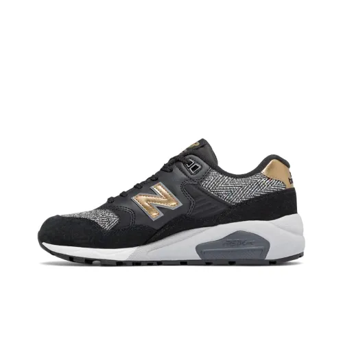 New Balance NB 580 Low Топ Марафон Беговые кроссовки Женские Черный Золотой