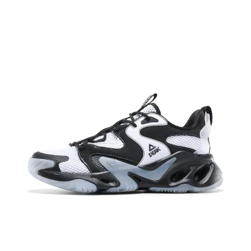 PEAK Шокабассорбер Slip-Resistant Abrasion-Resistant Низкий Топ Беговые кроссовки Мужской Черный Белый