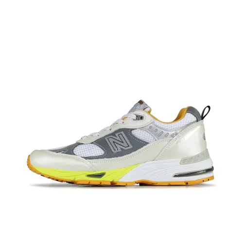 Овен x New Balance NB 991 Устойчивый к истиранию Низкий Топ Марафон Беговые кроссовки Женские Серебряный Серый Сделано в Великобритании