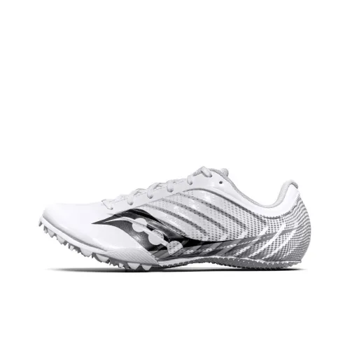 Saucony Spitfire 5 Амортизаторы Shock Absorbers Противоскользящие Устойчивые к истиранию Низкий Топ Беговые кроссовки Мужские Серебристо-серый