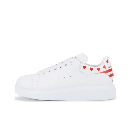 Alexander McQueen Smooth Calfskin Lace Up Low Top Skateboard Shoes Men's White