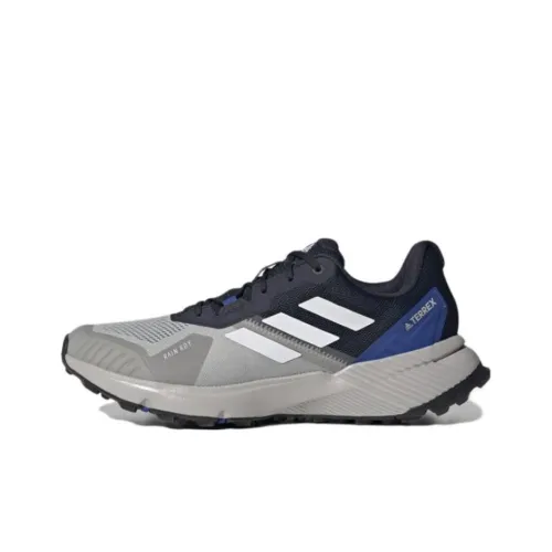 adidas Terrex Soulstride Flow Slip Resistant Abrasion Resistant Низкий Топ Повседневные Беговые кроссовки Мужские Серый Синий