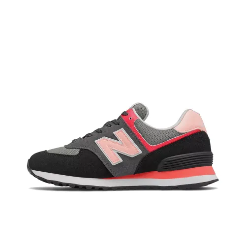 New Balance NB 574 Low Топ Беговые кроссовки Женские Серый Черный Розовый