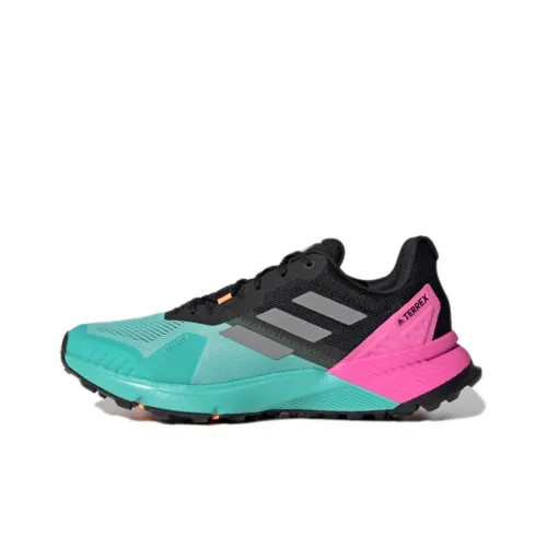 adidas Terrex Soulstride Flow Shock Absorbers Slip-resistant Abrasion-resistant Low Top Беговые кроссовки Мужские Черный Синий